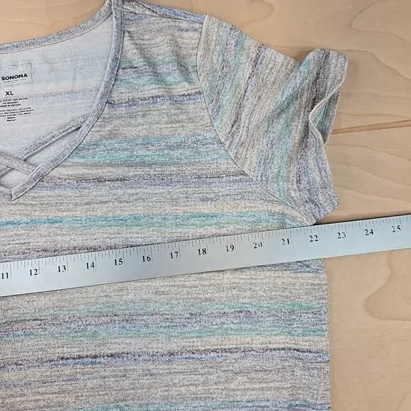 Sonoma Kohls Lot of 3 Women's Short Sleeve Henley Tops XL - Picture 15 of 16